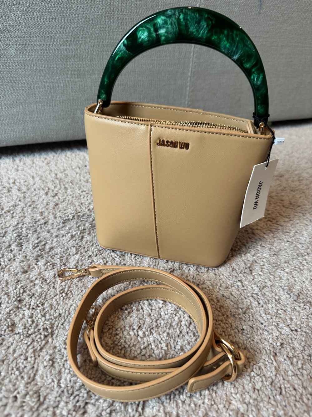 Jason Wu Small Smooth PU Tote with Acrylic Top Handle